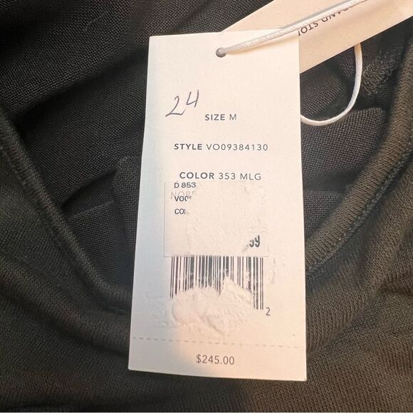 VINCE Stretch-jersey midi dress in Army Green Medium NEW MSRP $245 - Picture 11 of 12